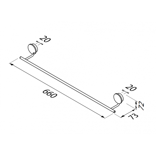 Πετσετοκρεμάστρα Μονή 66 εκ. Geesa Opal 7207/60-411 Black Brushed Πετσετοκρεμάστρα Μονή 66 εκ. Geesa Opal 7207/60-411 Black Brushed